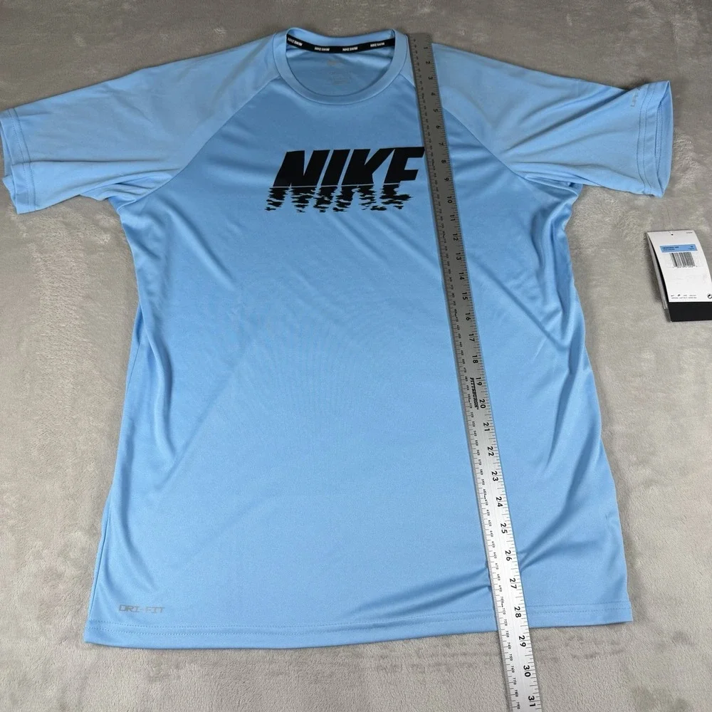 Nike Swim Mens M Dri-FIT Performance Shirt UV Protection Blue Sun Tee New